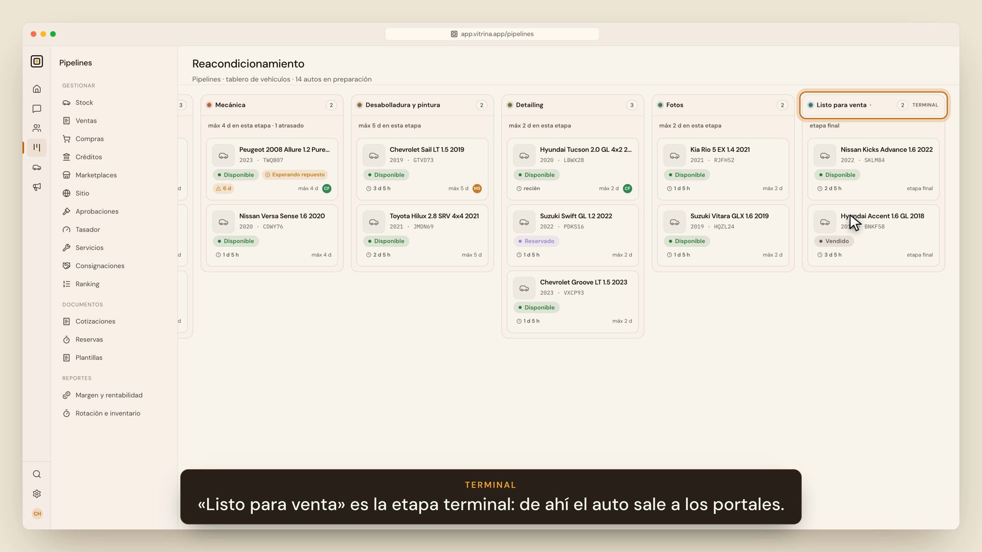 Tablero de reacondicionamiento con columnas de etapas